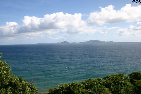 View of Les Saintes islands from near Vieux Fort. Guadeloupe.