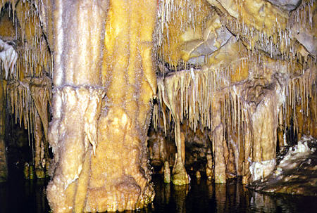 Stalactites inside the Dyros Caves. Greece.