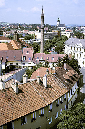 View of Eger from castle to Minaret. Hungary.