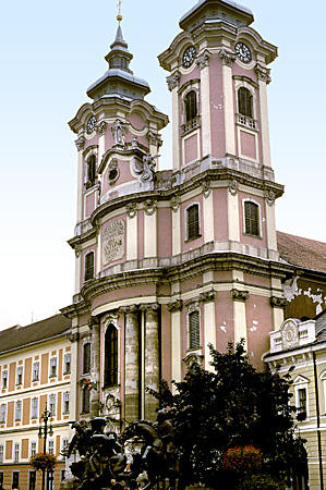 Parish Church of St Anthony in Eger formerly Minorita Templom (c1758-73) on Dobó István tér. Hungary.