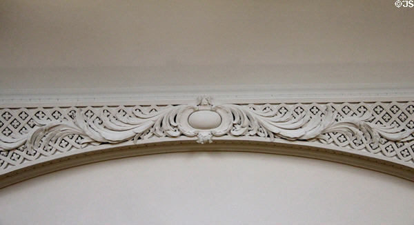 Sculpted plaster decoration in dining room at Castletown House. Ireland.