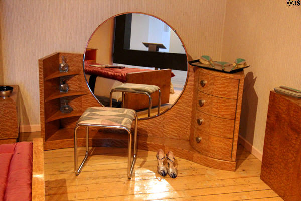 Art Deco dressing table with quilted maple veneer (1930) by Betty Joel of England at National Museum Decorative Arts & History. Dublin, Ireland.