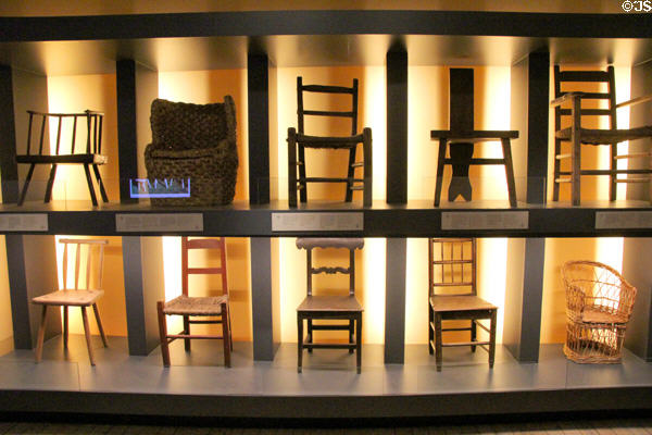 Collection of chairs at National Museum Decorative Arts & History. Dublin, Ireland.