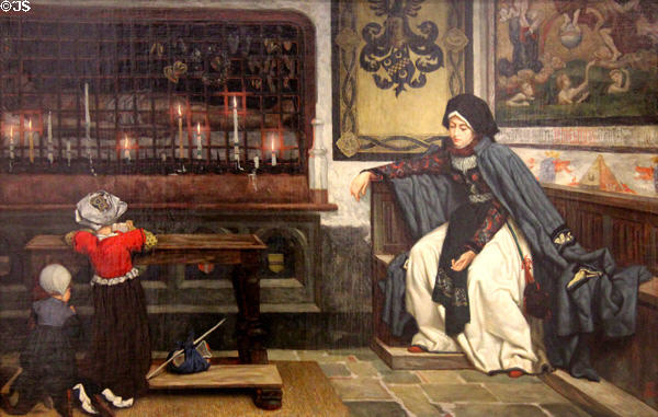 Marguerite in Church painting (c1861) by James Tissot at National Gallery of Ireland. Dublin, Ireland.