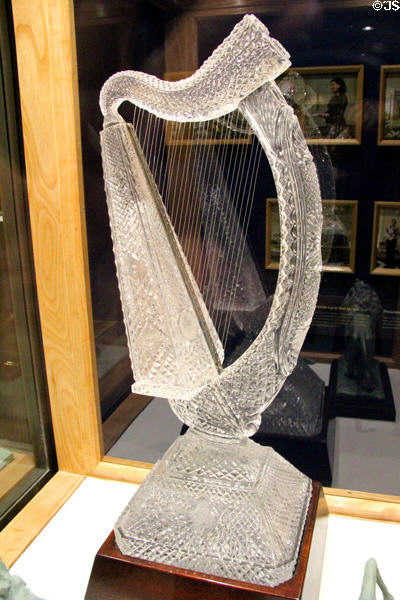Waterford glass harp given to former Irish president at Aras an Uachtarain. Dublin, Ireland.