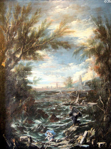 Sea scene painting (c early 1700s) by Alessandro Magnasco at Russborough House. Ireland.