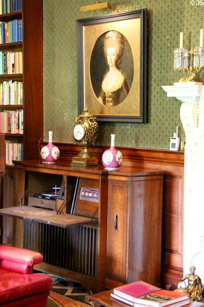 Radio & record player cabinet in library at Russborough House. Ireland.