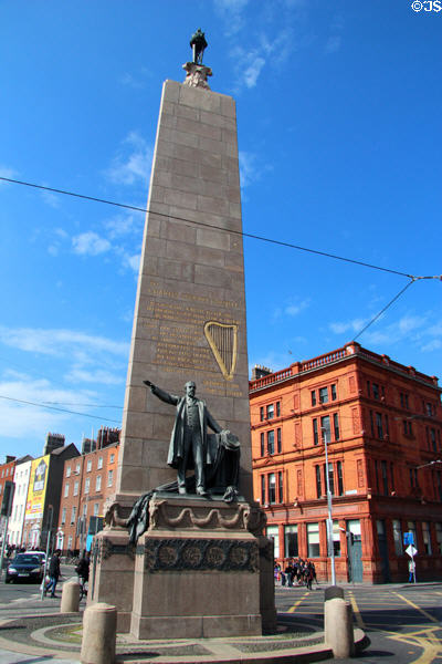 Charles Stewart Parnell monument (1911) by Augustus Saint-Gaudens on O'Connell Street. Dublin, Ireland.