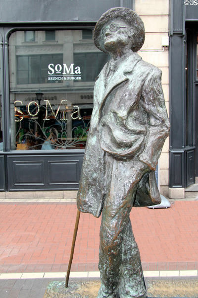 James Joyce Monument (1990) by Marjorie Fitzgibbon on North Earl Street at O'Connell Street. Dublin, Ireland.