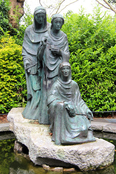 Three Fates sculpture (1956) by Joseph Wackerle at St Stephen's Green. Dublin, Ireland.