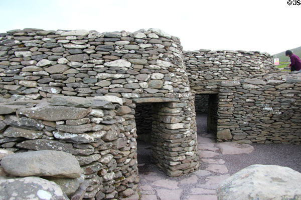 Beehive huts (aka clochans) found on loop road around Dingle Peninsula. Ireland.