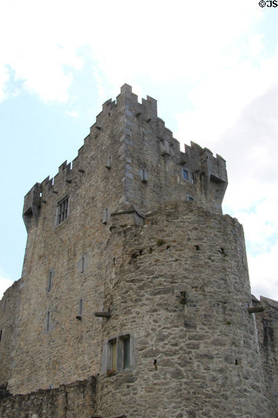 Defensive tower of Ross Castle, ancestral home of O'Donoghue clan, in Killarney National Park. Killarney, Ireland.