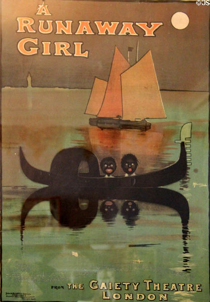 A Runaway Girl poster from Gaiety Theatre London by David Allen & Sons Ltd. at Strokestown Park. Vesnoy, Ireland.