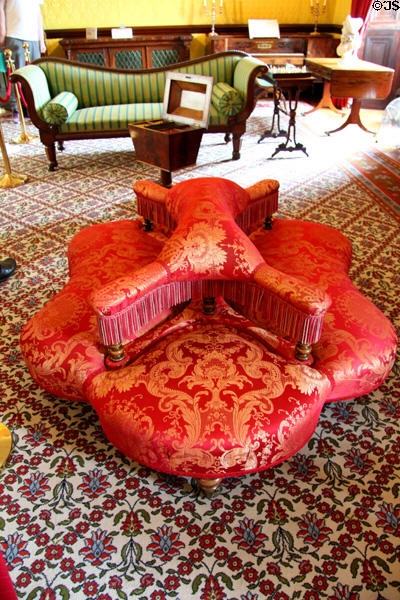 Four sided sofa in parlor at Kilkenny Castle. Ireland.