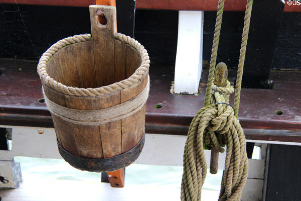 Slop bucket on deck of Dunbrody Famine Ship. New Ross, Ireland.