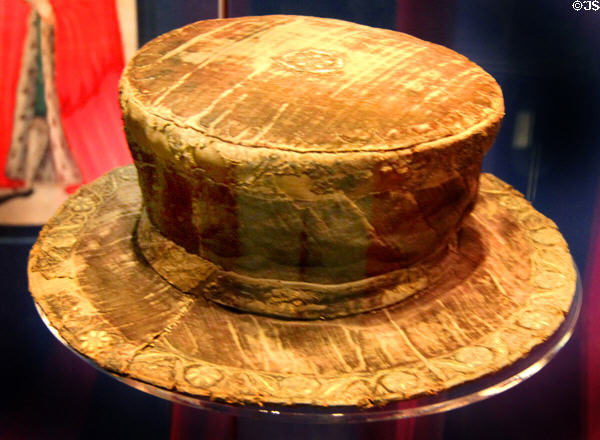 Cap of Maintenance (1536) given by Henry VIII to mayor of Waterford at Museum of Treasures. Waterford, Ireland.