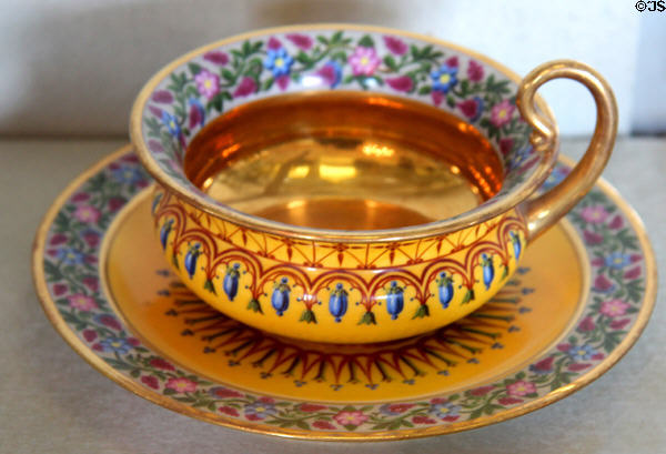 Sèvres porcelain cup & saucer (1812) at Pitti Palace Ceramics Museum. Florence, Italy.