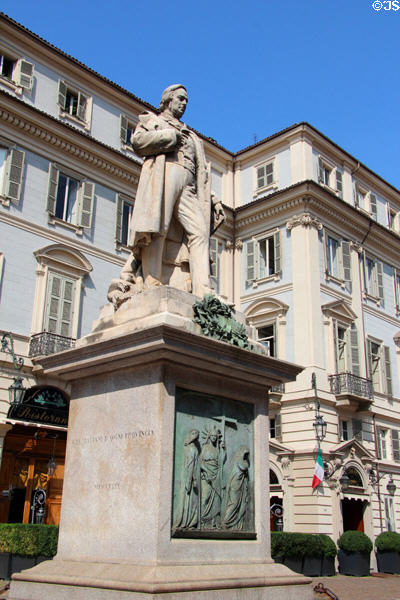 Monument to Vincenzo Gioberti, Italian unification philosopher (1801-52), on Piazza Carignano. Turin, Italy.