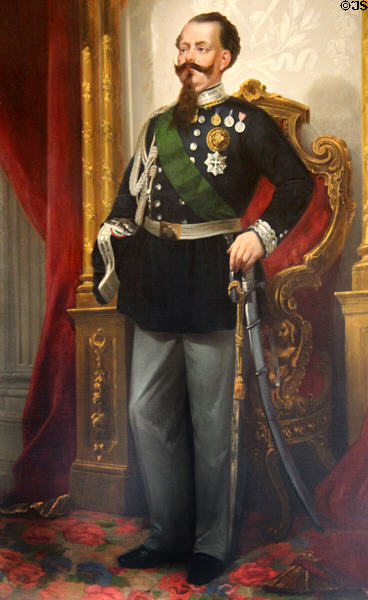 Portrait of Vittorio Emanuele II (1861) by G. Camino at Risorgimento Museum in Palazzo Carignano. Turin, Italy.