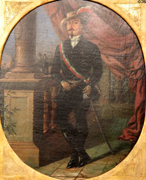 Portrait of Francesco Annoni (1804-72) in Milan National Guard Uniform (c1848-9) by F. Ratti at Risorgimento Museum. Turin, Italy.