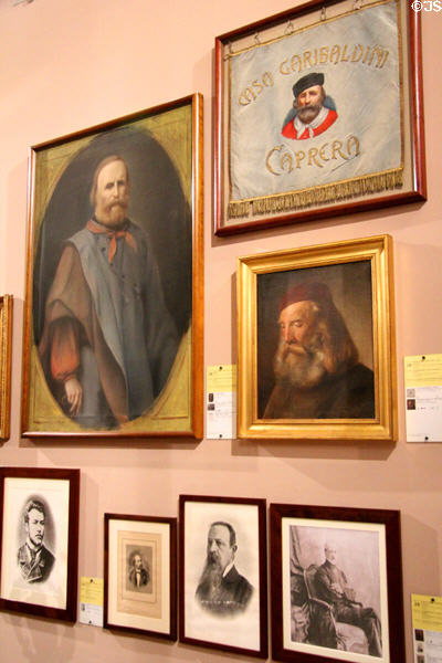 Images of Giuseppe Garibaldi & other Italian nationalists at Risorgimento Museum. Turin, Italy.