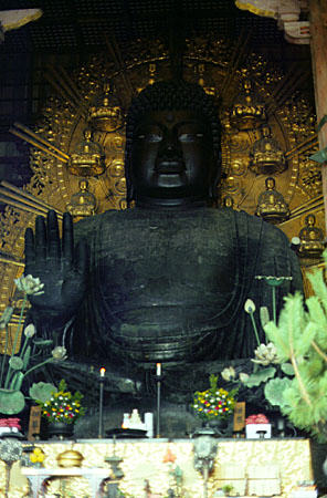 Great Buddha, one of the largest bronze statues in the world, Todai-ji Temple, Nara. Japan.