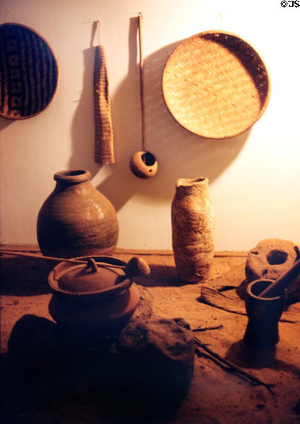 Implements from a Swahili kitchen in National Museum in Nairobi. Kenya.