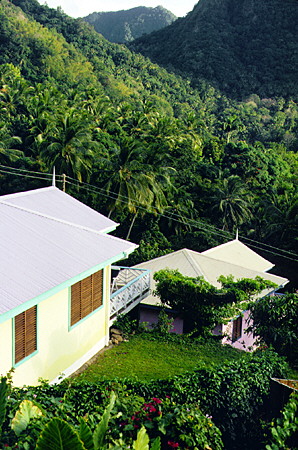Guest chalets on the Stonefield Estate near Soufrière. St Lucia.
