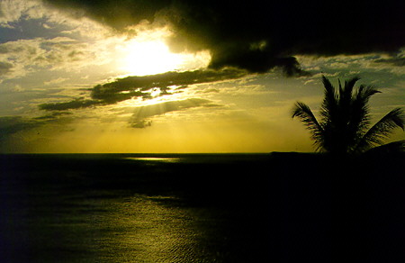 Sunset at the Stonefield Estate near Soufrière. St Lucia.