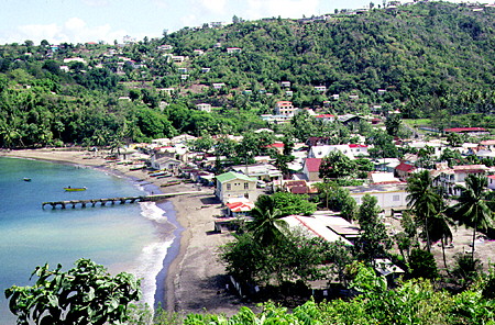 Anse La Raye on the Caribbean coast. St Lucia.