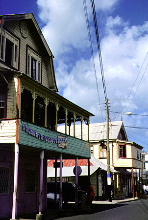 Original buildings of the old town of Castries. St Lucia.
