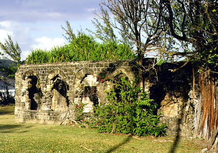 Ruins of the British military base dating from 1778 at Pigeon Island National Park. St Lucia.