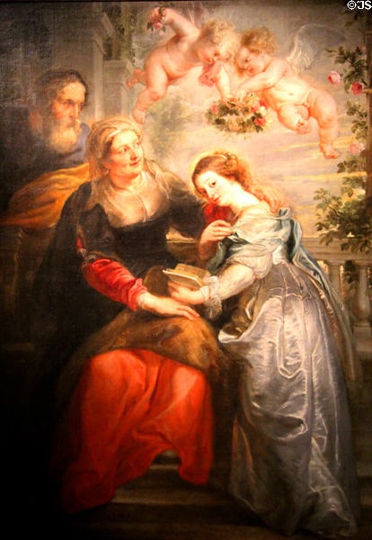 The Education of Mary painting (c1630) by Peter Paul Rubens at National Museum of History & Art. Luxembourg, Luxembourg.