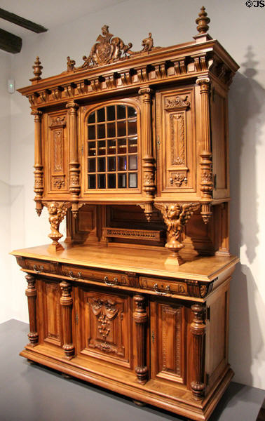 Renaissance Revival walnut sideboard (early 20thC) at National Museum of History & Art. Luxembourg, Luxembourg.