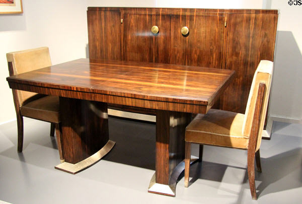 Macassar ebony sideboard, table & chairs (c1935) designed by its owner Georges Schmitt at National Museum of History & Art. Luxembourg, Luxembourg.