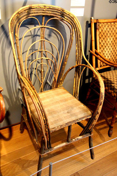 Willow & walnut armchair with pine seat (late 19th, early 20thC) at National Museum of History & Art. Luxembourg, Luxembourg.