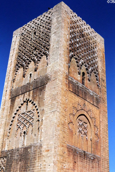 Hassan Tower minaret (end 12thC) incomplete at 40m. Rabat, Morocco.