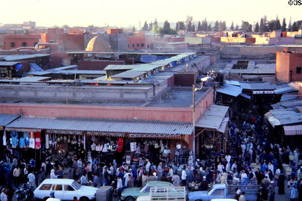 Place Jemaa el-Fnaa main market square. Marrakesh, Morocco.