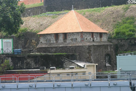 Stone architecture of Fort St Louis. Fort de France, Martinique.