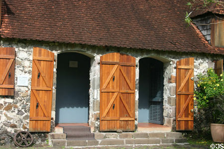 Doors of Empress Josephine's birthplace at Musée de la Pagerie, her maiden name. Trois Islet, Martinique.