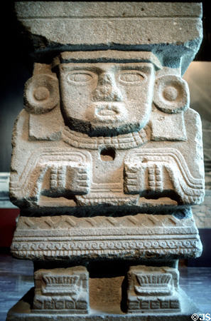 Water-goddess Chalchiuhtlicue sculpture at National Museum of Anthropology. Mexico City, Mexico.