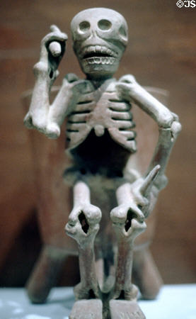 Skeleton sculpture from Oaxaca at National Museum of Anthropology. Mexico City, Mexico.