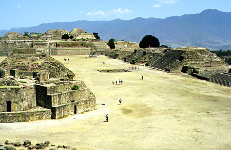 Looking north along main street of Monte Albán, a site inhabited for over 2,500 years. Mexico.