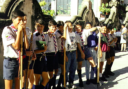 Mexican boy scouts in Taxco. Mexico.