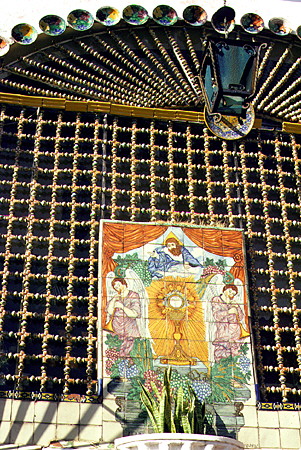 Decorated screen on a house in Taxco. Mexico.