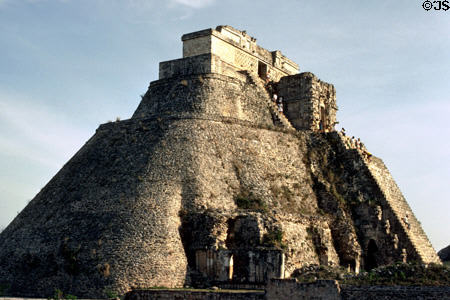 Temple of Magician, a smaller copy of Governor's Palace, in Uxmal. Mexico.
