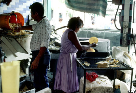 Vendors at Izamal market. Mexico.