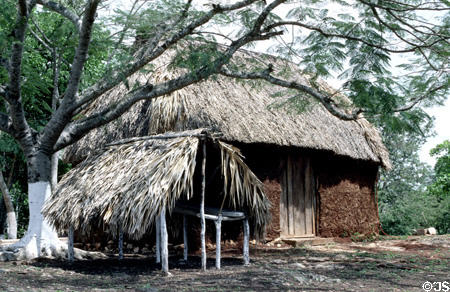 Typical native Yucatan thatched hut. Mexico.