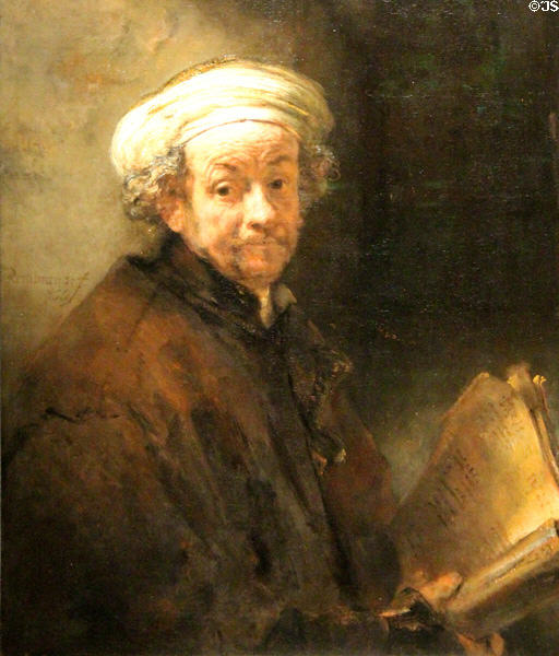 Self-portrait as Apostle Paul painting (1661) by Rembrandt van Rijn at Rijksmuseum. Amsterdam, Netherlands.