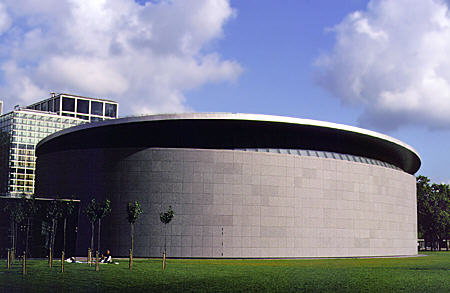 Modern semicircular wing of the Van Gogh Museum. Amsterdam, Netherlands.